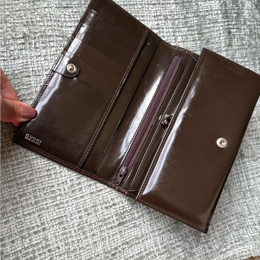 Gucci Brown Patent Leather Wallet FINAL PRICE - Picture 8 of 14